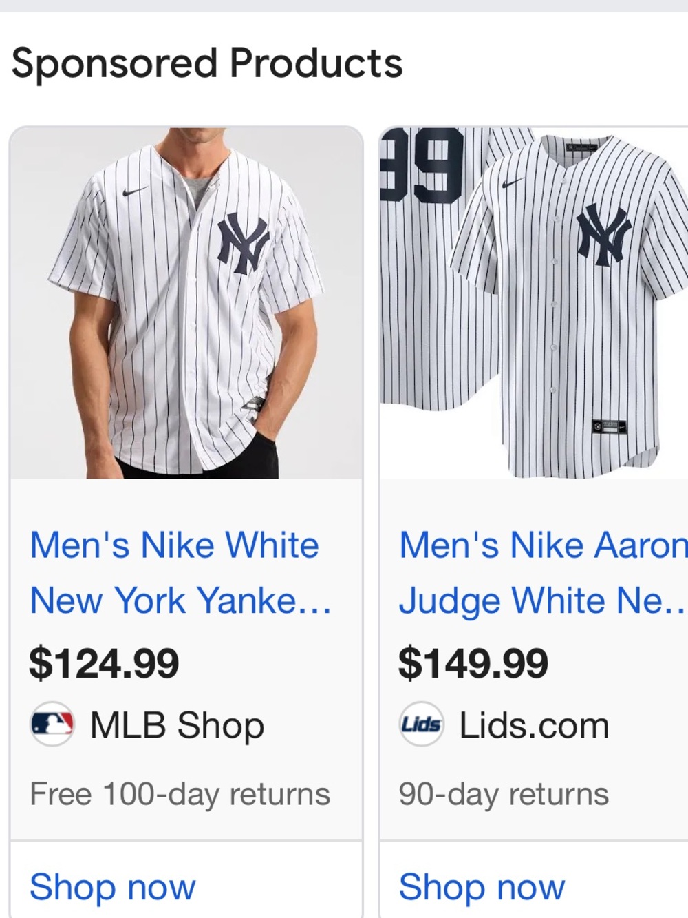 Nike White Pinstripe New York Yankees Baseball Jersey